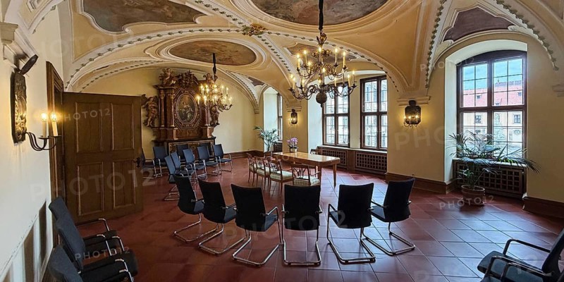 Palace chapel, historic rooms in the city palace, today town hall, also used as a wedding room, Baroque quarter, Fulda, East Hesse, Hesse, Germany