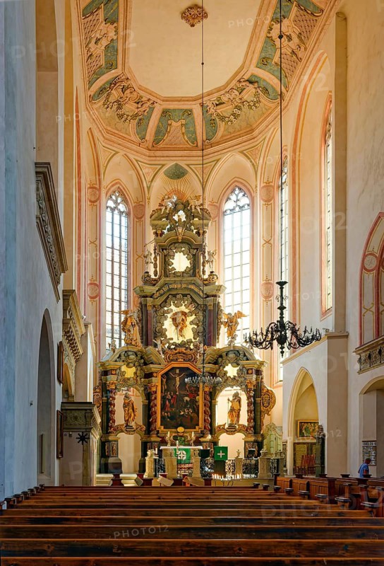 Naumburg Evangelical Lutheran City Church St. Wenzel, interior view of the altar, market square, Naumburg, Saxony-Anhalt, Germany