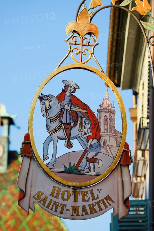 Nose sign from Hotel Saint Martin, Colmar, Haut-Rhin, Alsace, Grand Est, France