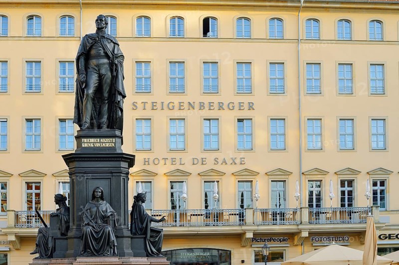 King Frederick August II Memorial in front of the Steigenberger Hotel de Saxe, Dresden, Saxony, Germany