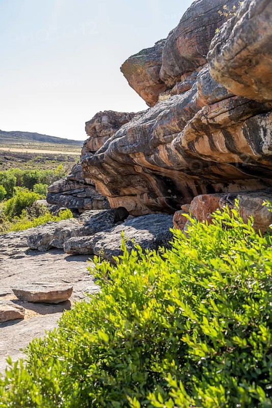 Landscape, rocks of the Seville Rock Art Trail, Cedar Mountains, Clanwilliam, Western Cape, Republic of South Africa