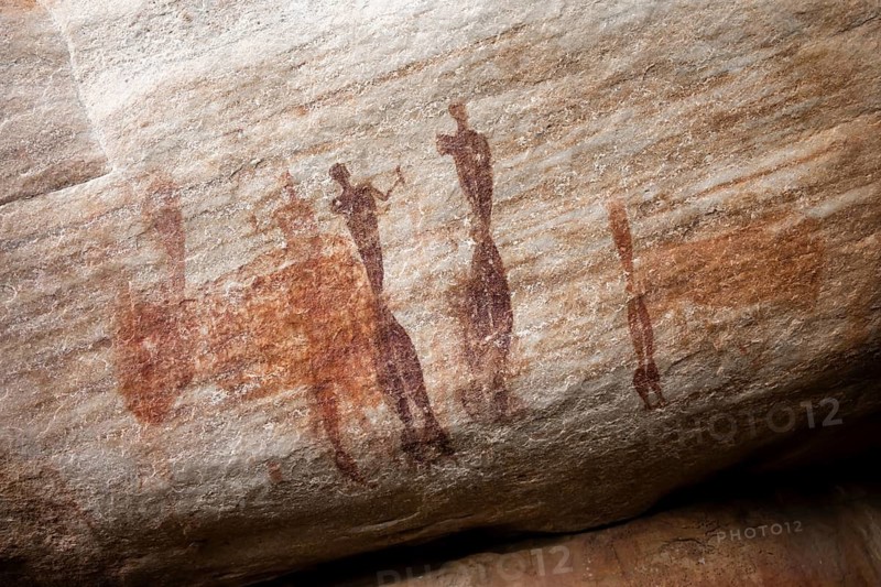 Prehistoric People, Ancient Rock Carving of the San, Indigenous People of South Africa, Sevilla Rock Art Trail, Cedar Mountains, Clanwilliam, Western Cape, Republic of South Africa