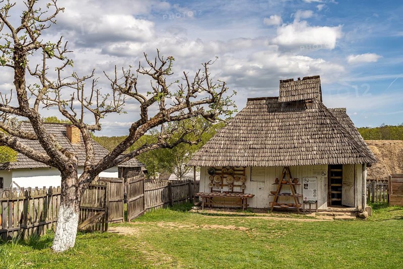 Historic traditional buildings in the ASTRA Museum of Traditional Folk Culture in Sibiu or Sibiu, Transylvania, Romania