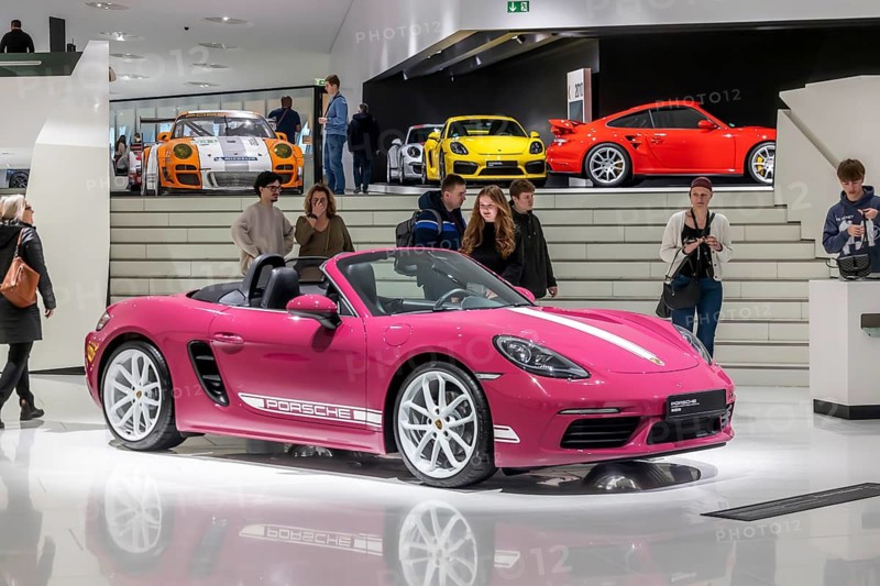 Porsche Museum Stuttgart-Zuffenhausen. The automotive museum of Dr. Ing. h.c. F. Porsche AG shows racing cars and iconic cars from automotive history. Stuttgart, Baden-Württemberg, Germany