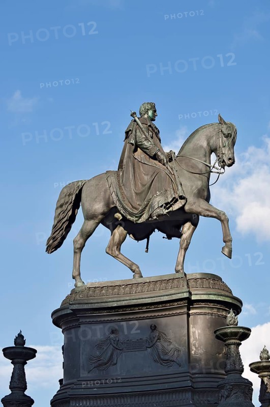 King Johann Memorial, equestrian statue, Dresden, Saxony, Germany