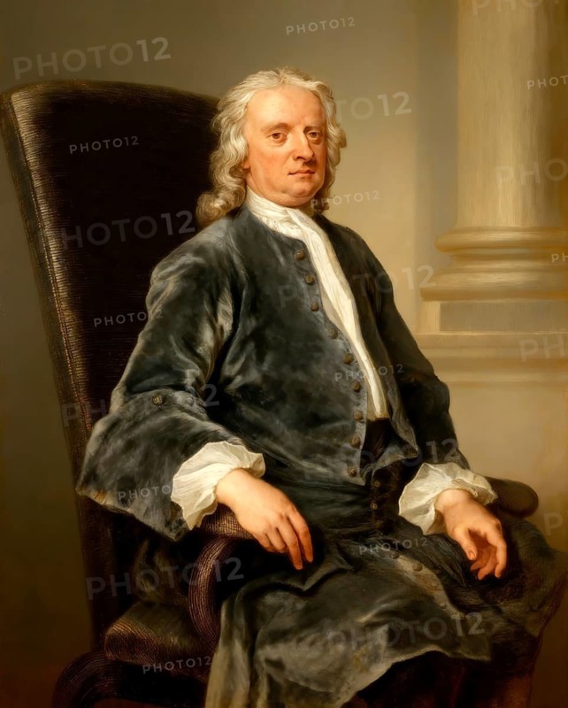 Sir Isaac Newton, 1642-1726, English physicist and mathematician, digitally edited based on a historical illustration