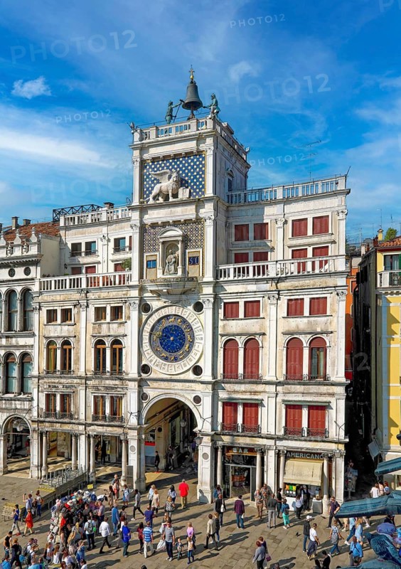 Clock Tower, St. Mark's Square, Venice, Veneto, Italy