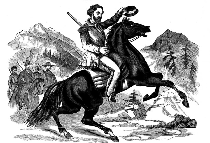 Colonel John C. Frémont (1813–1890), who became known as a pathfinder, pioneer of the American West and the first Republican presidential candidate, authentic, digitally restored high-resolution reproduction from a 19th-century original, exact date of the image unknown, American history, historical