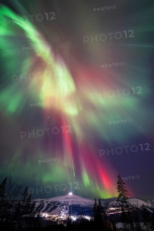 Northern Lights (Aurora borealis), Gällivare, Norrbotten, Lapland, Sweden, December 2024