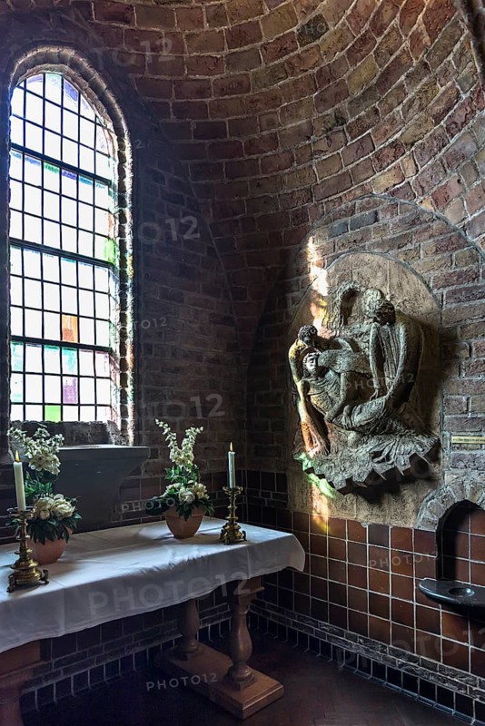 Side altar with religious relief, St. Jacobuskerk, Enschede, Netherlands