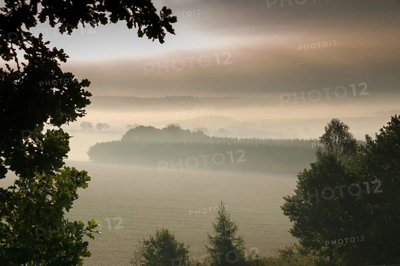 Germany, Greiz, Thuringia, Thuringia, atmosphere, autumn, cultivated landscape, Haze, autumn, cultural landscape, landscape, fog, mood, Vogtland