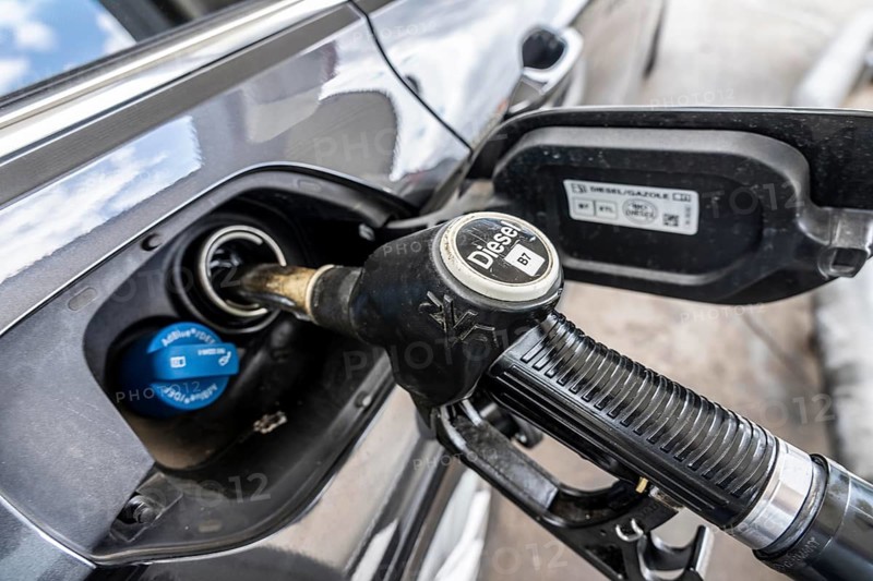Car refueling, diesel fuel tap, gas pump
