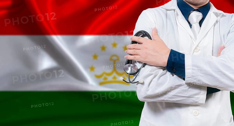 Tajik national health system, Medical professional holding sthetoscope isolated