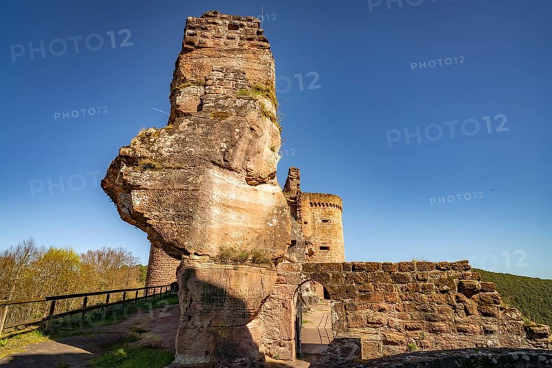 The Dahner castle group consisting of Altdahn, Grafendahn and Tanstein castles in Dahn, Rhineland-Palatinate, Germany
