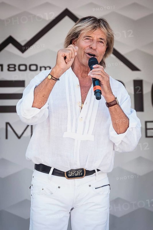 Open-air concert on 27 June 2026 by Hansi Hinterseer at the Medrig Alm in See im Paznaun Austria to mark the start of the summer season. Around 2, 000 visitors celebrated the start of the Paznaun mountain summer together with locals, families and fans of Schlager music