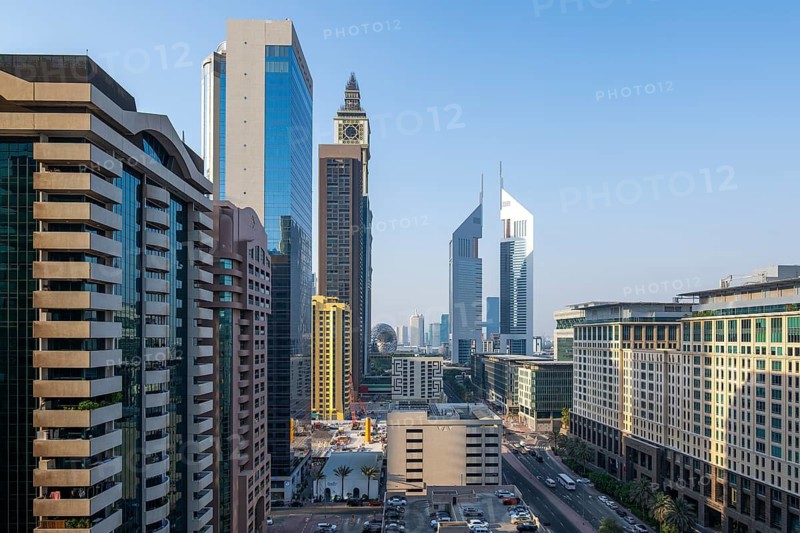 Al Yaqoub Tower and Emirates Towers, Dubai, United Arab Emirates, UAE