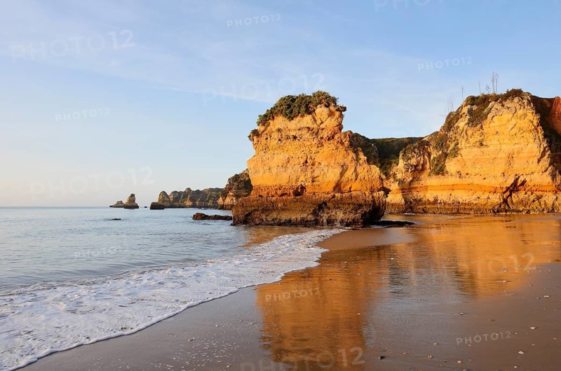 Sandy beach beach and rocky coast, Praia Dona Ana, Lagos, Algarve, Portugal