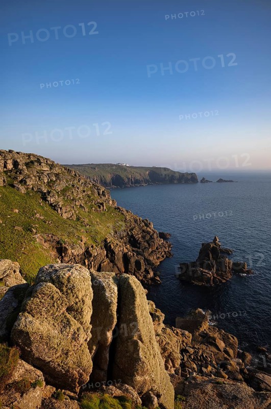 Coastline, cliffs, coast, rock formation, sea, headland's End, Penzance, Penwith peninsula, evening mood, Cornwall, England, Great Britain, Great Britain