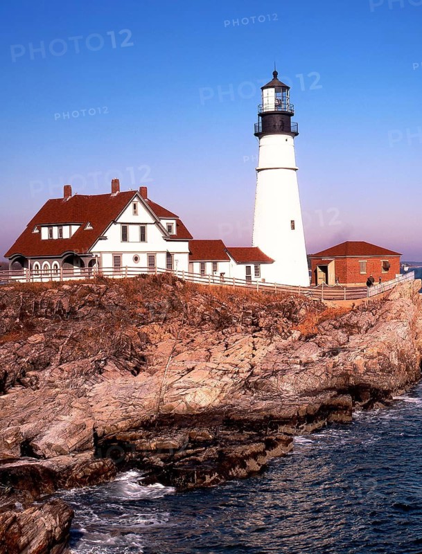 South Portland Head lighthouse on the coast of Maine, New England, USA, Maine, New England, USA