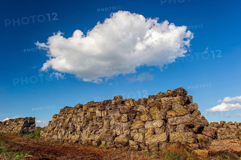 Peat mining in Goldenstedter Moor, Goldenstedt, Lower Saxony, Germany