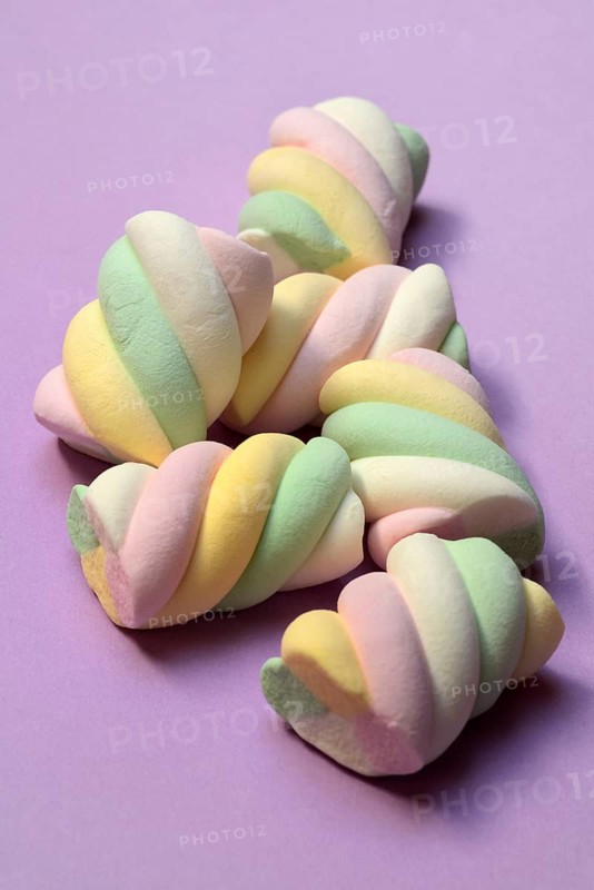 Marshmallow, pastel coloured foam candy