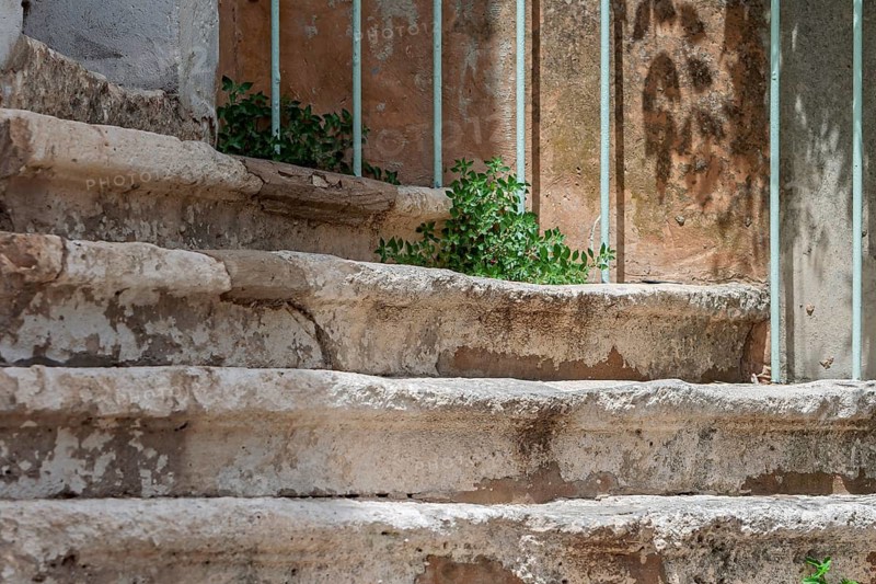 Old stone staircase with visible signs of wear and tear, Provence, France