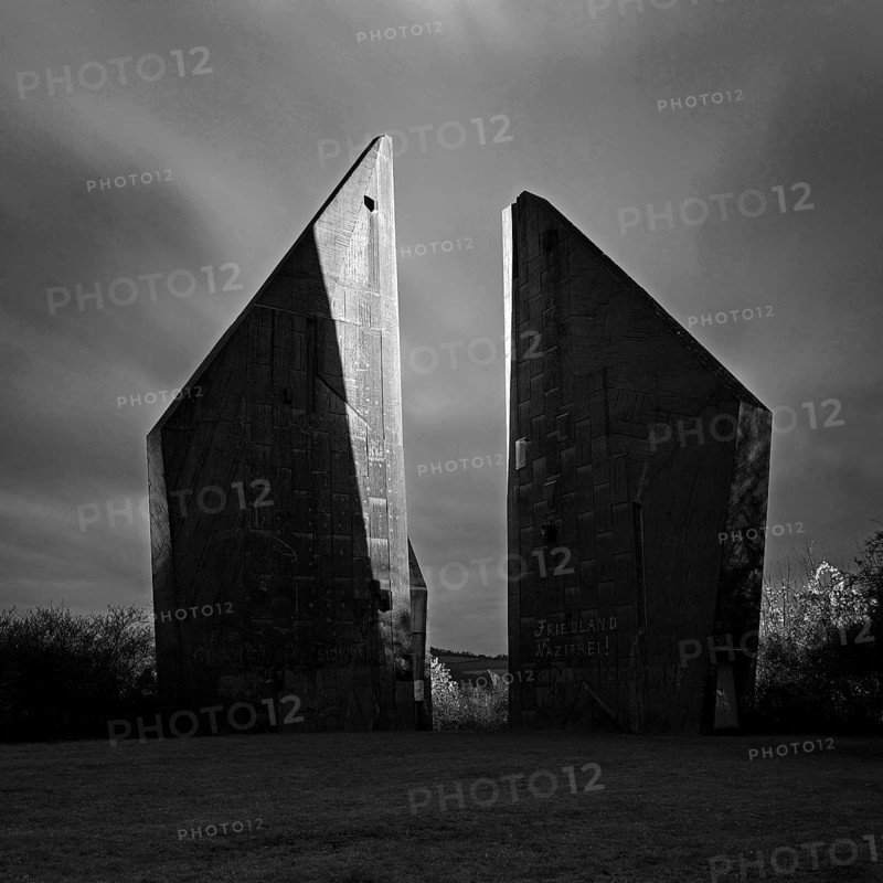 Friedland Memorial Hall, memorial to German returnees and expellees in the evening, Friedland, Lower Saxony, Germany