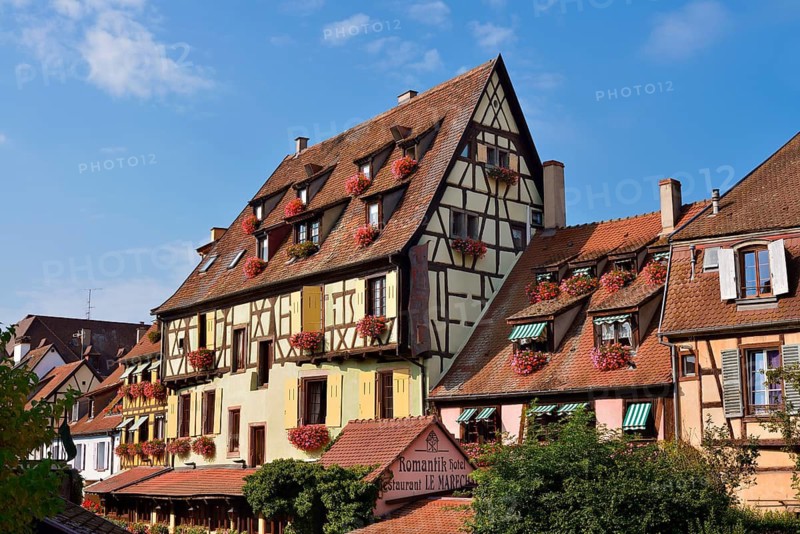 Timbered houses, Little Venice, Krutenau, Colmar, Haut-Rhin, Alsace, Grand Est, France