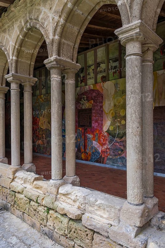 Romanesque cloister of the collegiate church, Eglise Collegiale in Saint Émilion, France