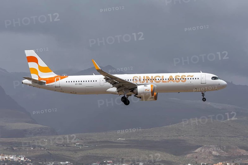 An Airbus A321neo Sunclass Airlines aircraft with the license plate OY-VKE at Gran Canaria Airport, Spain