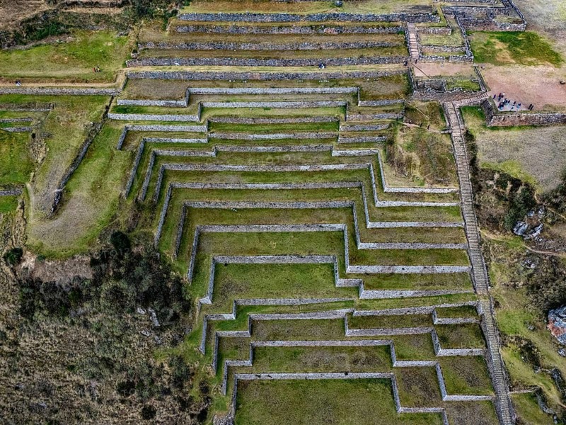 Agricultural terraces, Cinchero archaeological site, Inca architecture, Quechua, indigenous population, Urubamba Valley, Cusco region, Andes, South America
