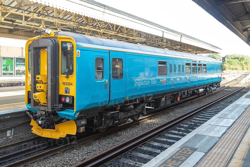 British Rail Class 153 diesel Inspection Unit Train 153384, Exeter St David's railway station, Exeter, Devon, England, UK