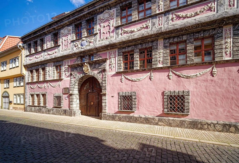 Klopstockhaus, Friedrich Gottlieb Klopstock, baroque, decorative façade, patrician, patrician house, historical figure, Bad Langensalza, Thuringia, Germany