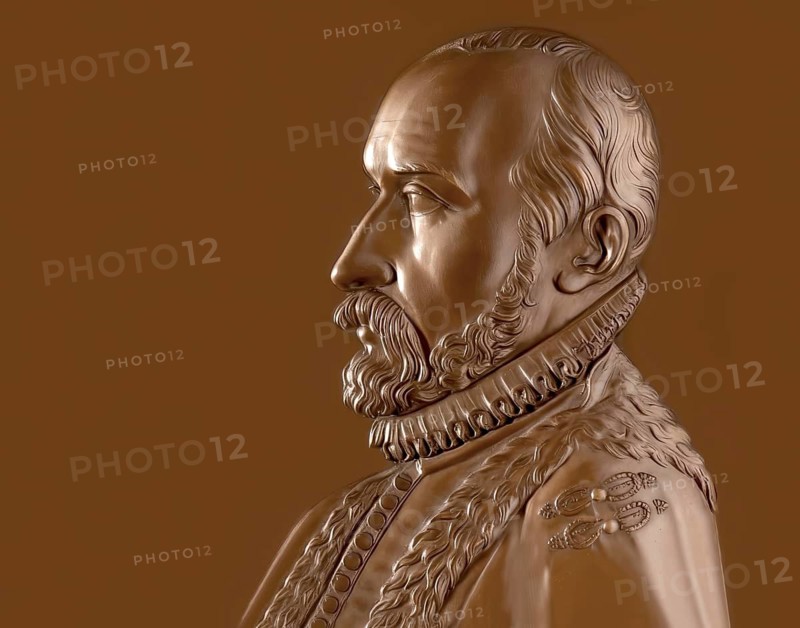 Abraham Ortelius, 1527 – 1598, Flemish scholar, cartographer, geographer and cosmographer, digitally edited based on a historical medal