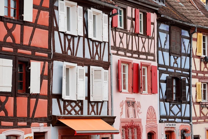 Timbered houses, Fishermen's Days, Quai de la Poissonnerie, Colmar, Haut-Rhin, Alsace, Grand Est, France