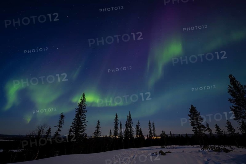 Northern Lights (Aurora borealis), Gällivare, Norrbotten, Lapland, Sweden, April 2025