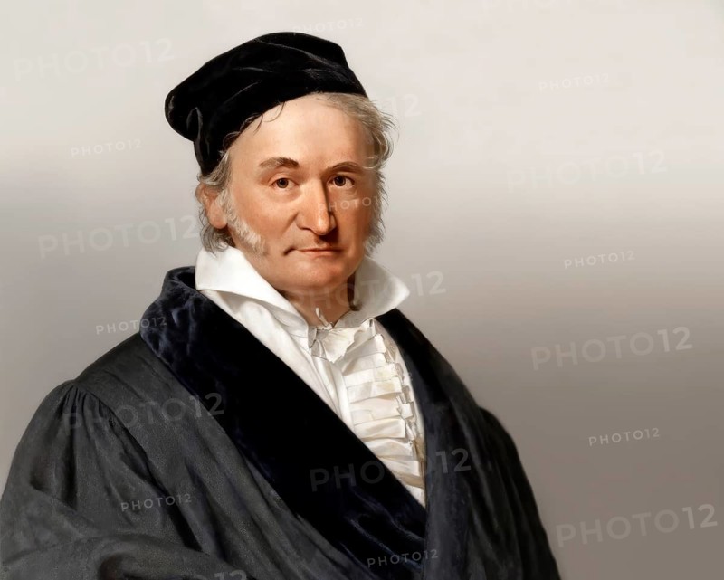 Johann Carl Friedrich Gauss, 1777 - 1855, German mathematician, astronomer and physicist, digitally edited based on a historical painting by Christian Albrecht Jensen, 1840