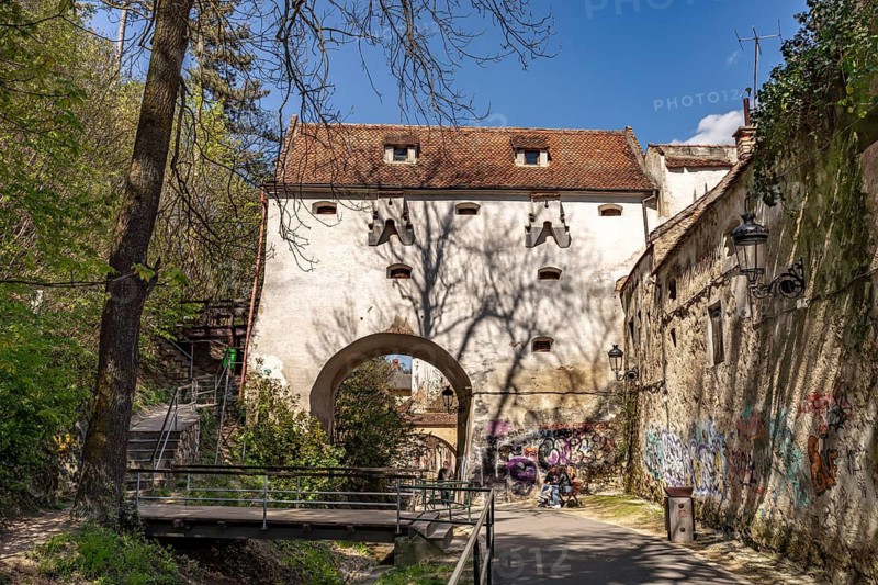 Graft bastion and city wall in Brasov or Kronstadt, Transylvania, Romania