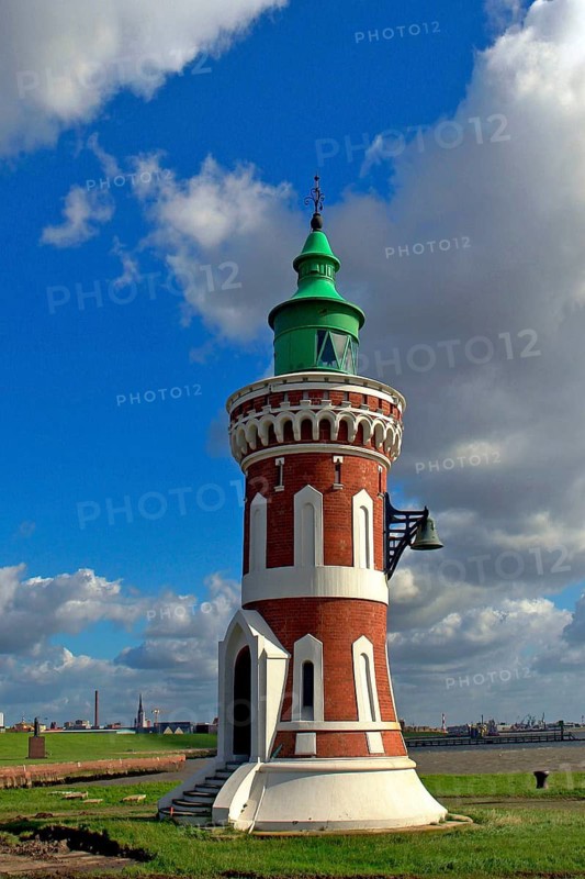 Lighthouse, Pingelturm in Bremerhaven, Lower Saxony, Federal Republic of Germany