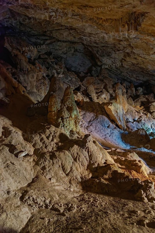 Complex rock formations in Limniatis Cave, hike from Aperi to Limniatis Cave, Limniatis Cave, Aperi, Karpathos, Greece