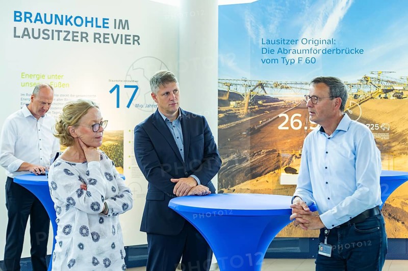 Minister of State Regina Kraushaar meets power plant manager Carsten Marschner at LEAG's Boxberg site about site development with a focus on renewable energy, Boxberg, Saxony, Germany