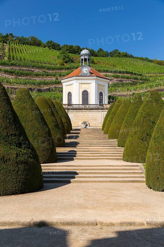 Belvedere im vineyard, palace gardens Wackerbarth, Radebeul, Saxony, Germany