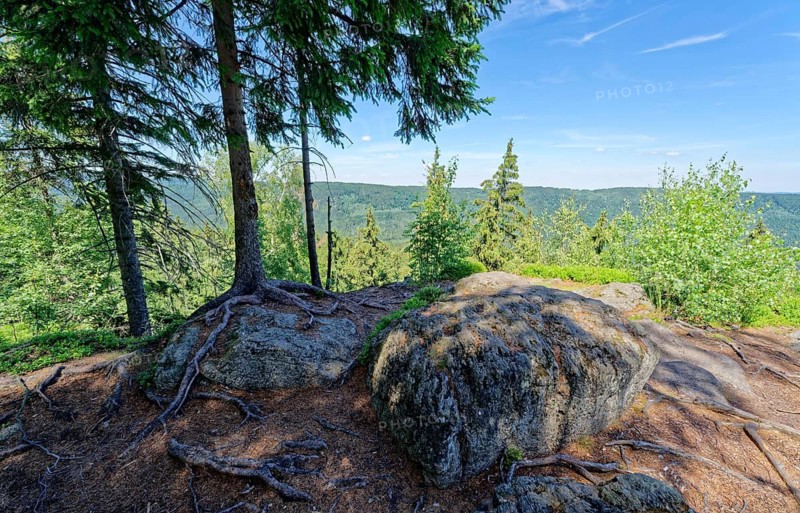 The mother-in-law rock, Skala Tesciowej, is a rock formation from Hornfels in the Jizera Mountains, Gory Izerskie. The Jizera Mountains are part of the Sudetes. Szklarska Poreba, Szklarska Poreba, Lower Silesia, Poland