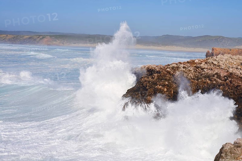 Surf on the Rocky Coast, Carrapateira, Parque Natural do Sudoeste Alentejano e Costa Vicentina, Algarve, Portugal
