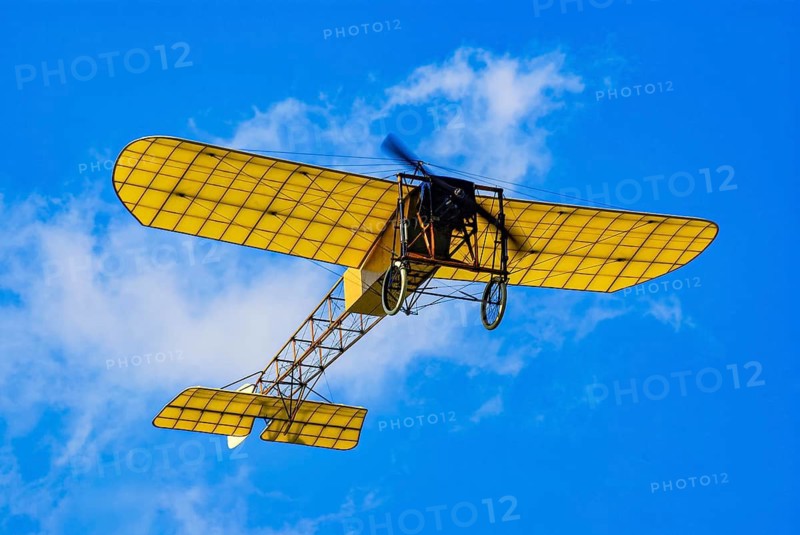 Flight demonstration of a replica Bleriot XI La Manche by Mikael Carlson as part of the 16th vintage air meeting on Hahnweide, Kirchheim unter Teck, Baden-Württemberg, Germany, for editorial use only