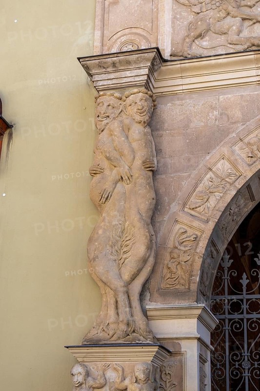 Detail, relief, Fürstenhof, Wismar, Mecklenburg-Western Pomerania, Germany