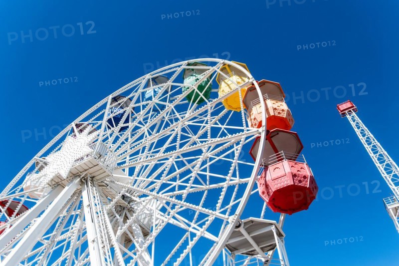 Ferris wheel at the Parc d'atraccions Tibidabo amusement park in Barcelona, Spain