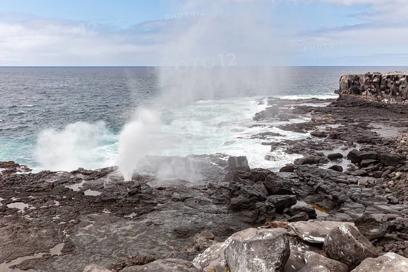 Coast, Sea spray, Galapagos, Ecuador