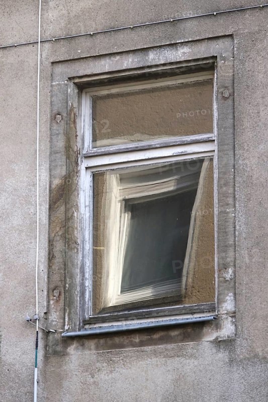 Reflection of a window in a window, construction site, Germany