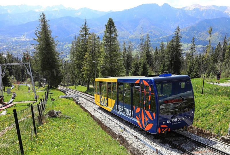 The funicular to Gubalowka Hill in Zakopane, Poland